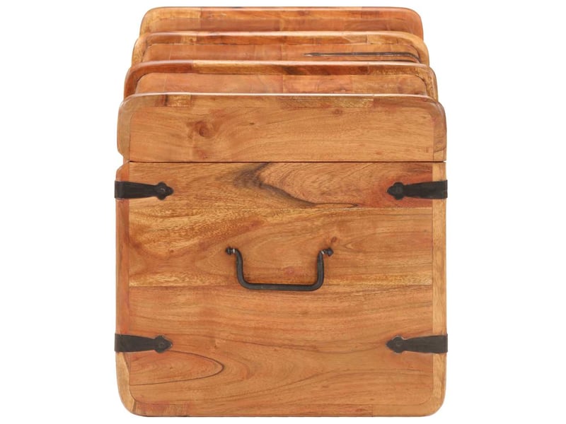  Coffre de rangement 90x40x40 cm bois d'acacia solide shl60236  - Conforama D