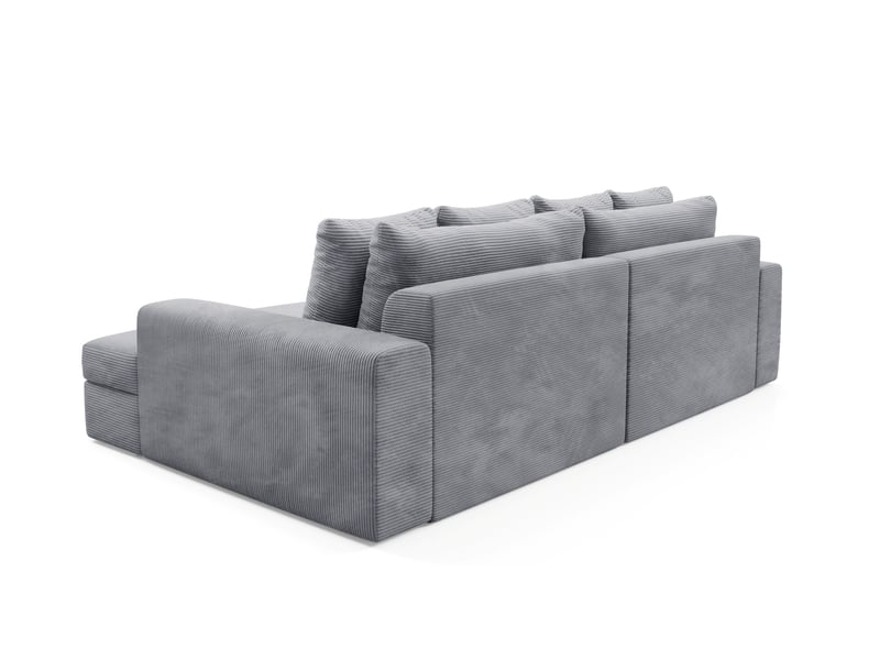 Canapé droit 4 places confort assise profonde en velours côtelé caldo gris - Conforama E
