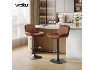 tabouret de bar assise réglable en hauteur  WOLTU  - gris hauteur d'assise 87.5 cm vendu Par paire