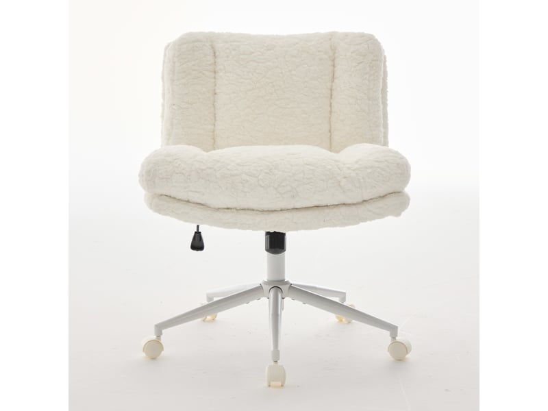  Chaise de bureau pivotante et réglable crème, piètement en métal W3223P403708 - Conforama A