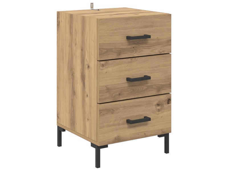  Table de chevet - cabinet de chevet - table de nuit chêne artisanal 40 x 40 x 66 cm  - Conforama A