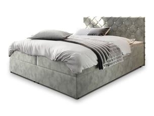 Lit avec rangement 140x200 cm <strong>MASSENO</strong>  <strong></strong> coloris gris