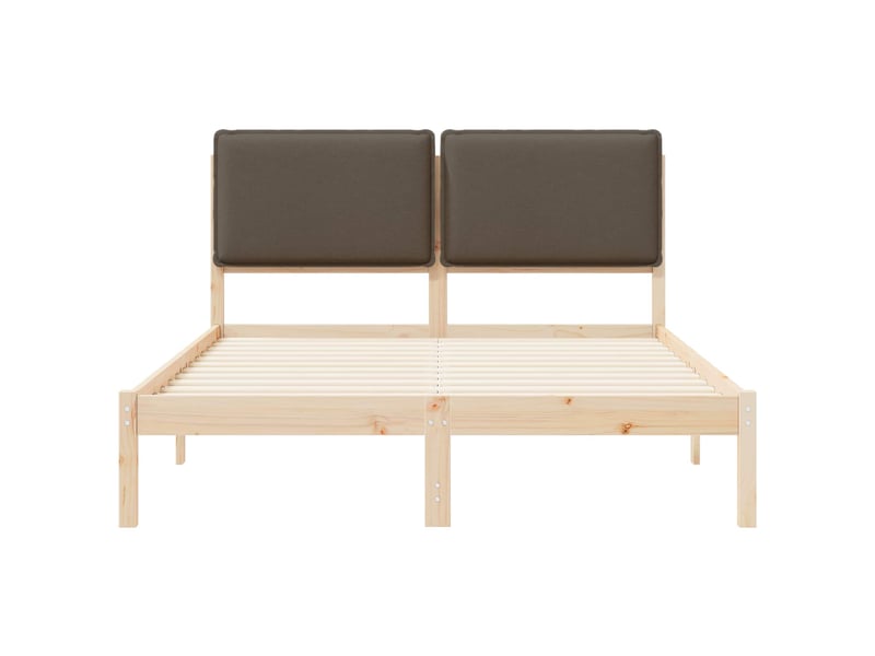  Lit double- lit adulte -  cadre de lit avec tête de lit rembourrée taupe 120 x 190 cm  - Conforama D