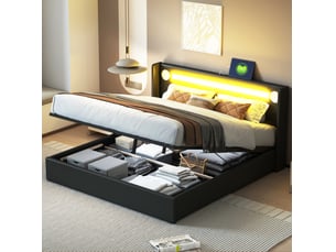 Lit coffre 160x200 cm COVREO    coloris noir