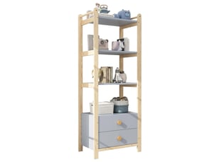 Bibliotheque coloris bicolore 4 étagère(s) <strong>KORFEE</strong> <strong></strong> - 28.25 cm x 70 cm