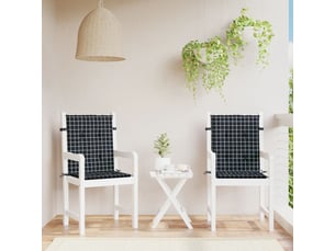Lot de 2 coussins de dossier,  coussins de dos, tissu oxford noir et blanc cf59450