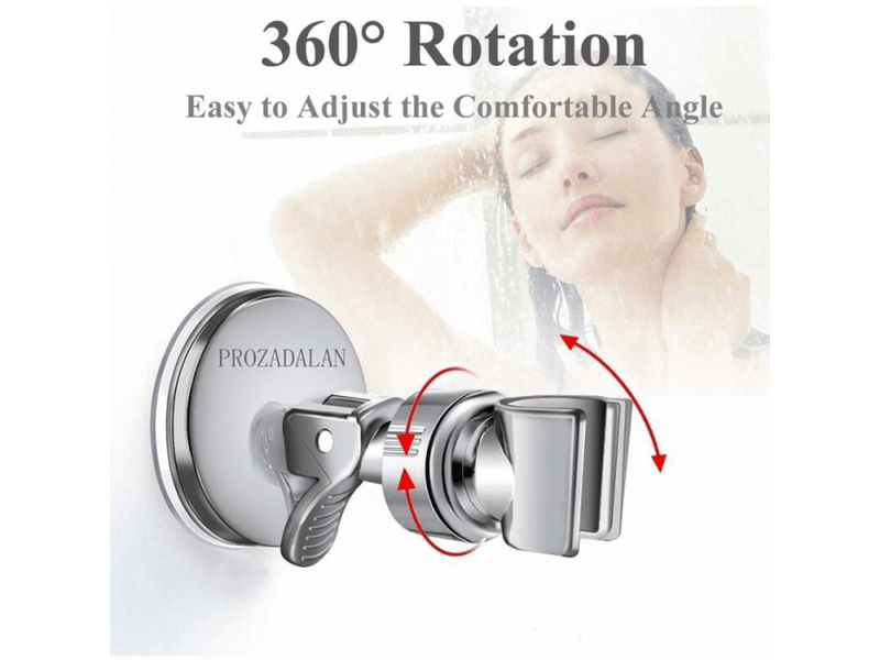  Support de douche à main remplaçable, support de douche à ventouse rotatif à 360° (base à ventouse)  - Conforama D