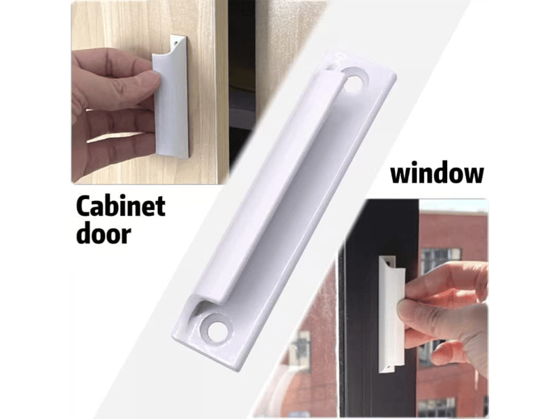 Pièces (blanc) poignée en alliage d'aluminium | poignée pour porte coulissante | poignée pour porte de balcon | poignée de tiroir - Conforama D