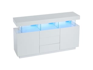 Buffet 2 porte(s) 3 tiroir(s) BGSRYAO - 140 cm coloris blanc