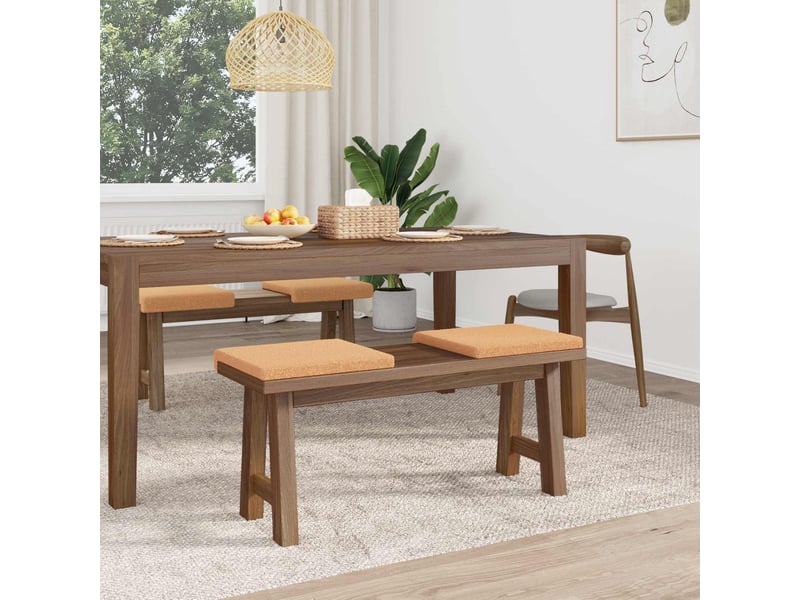  Lot de 4 coussins de banc, coussins d'assise, coussins pour chaisecanapé tissu sherpa beige profondeur 35 cm cf52589  - Conforama C