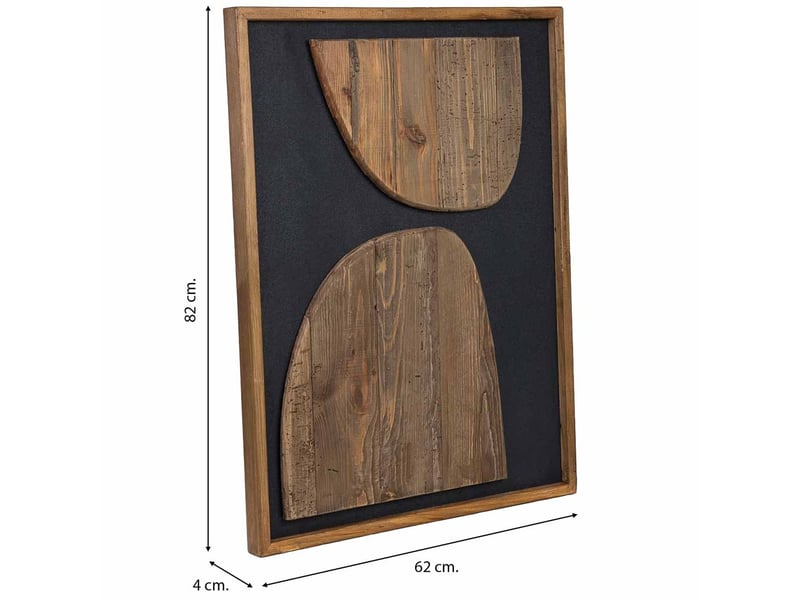 Tableau artisanal en bois recyclé relief marron et noir 62x4x82 cm h  - Conforama C