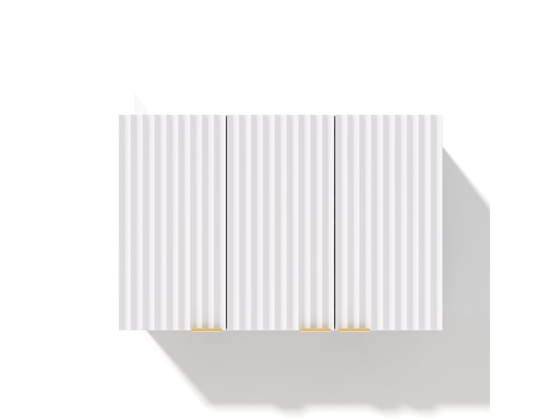  Armoire murale blanche 3 portes en mdf, rangement suspendu pour cuisine et salle de bain, design moderne  - Conforama A