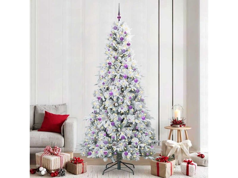  Sapin de noël, arbre de noël artificiel à branches articulées blanc 240 cm shl5226  - Conforama B