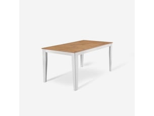 Table extensible en mélaminé avec piètement blanc 130290x80 moon - chêne