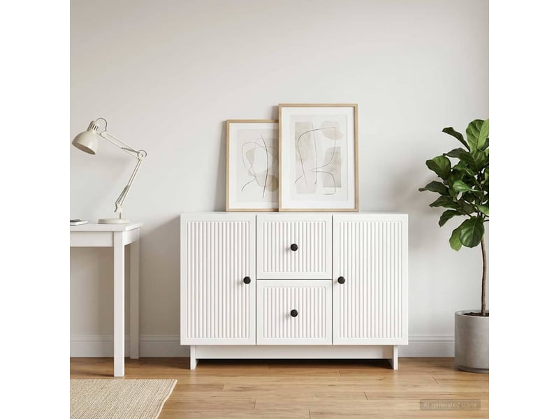  Buffet - bahut - meuble de rangement blanc brillant 89 x 34,5 x 60 cm bois d'ingénierie  - Conforama B