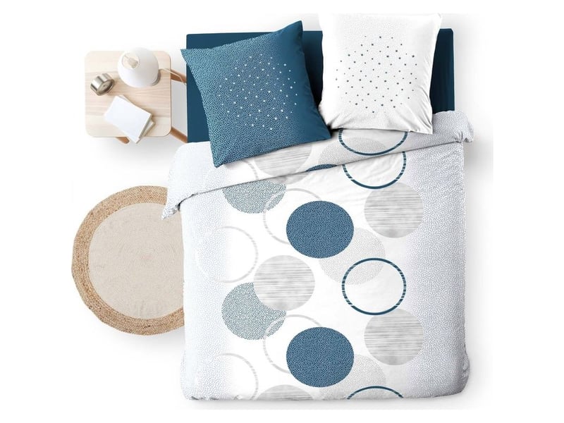  Housse de couette 260x240 + 2 taies voie lactée coton  - Conforama D