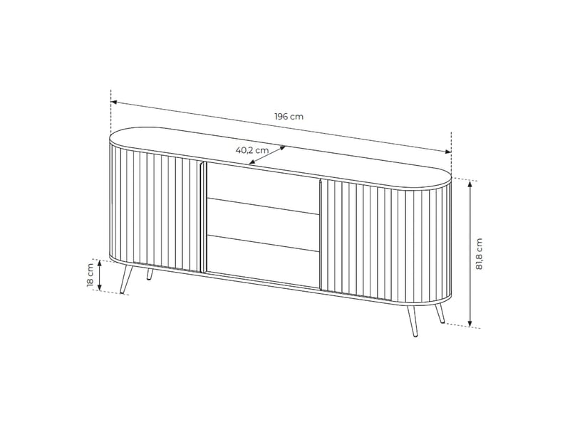  Buffet hanira, commode 3 tiroirs, 196x40x82h cm chêne marron Hanira - Conforama E