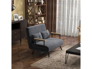 Fauteuil convertible  WISHDOR Velours gris