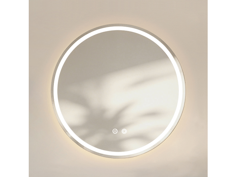  Miroir de salle de bains 60x60 cm rond lumineux argenté  - Conforama B