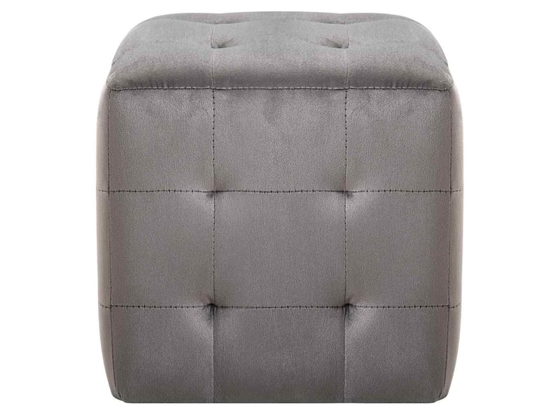  Lot de 2 tables de chevet - cabinet de chevet - table de nuit gris 30x30x30 cm tissu velours  - Conforama B