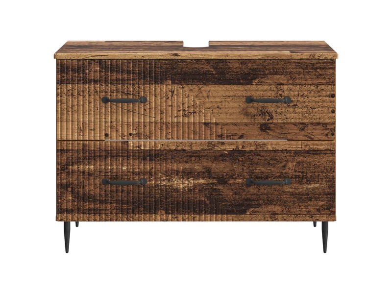 Meuble sous lavabo de salle de bain haarlem bois ancien cf64888 - Conforama D