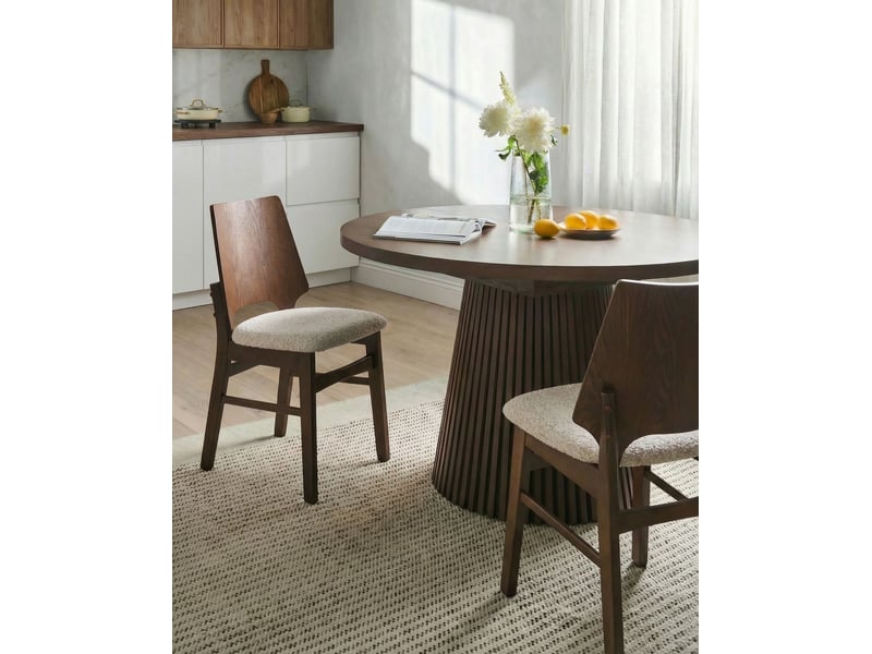Lot de 2 chaises de salle à manger abee marronbeige  - Conforama B