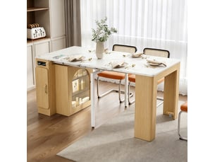 Desserte de cuisine 83x39,6x77 cm mobile à roulettes plateau extensible mdf naturel