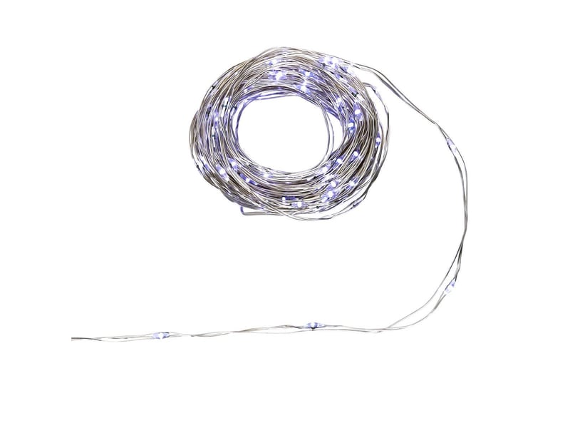  Guirlande lumineuse d'extérieur 10 m 200 led blanc froid fil cuivre 13 fonctions sur secteur  - Conforama B