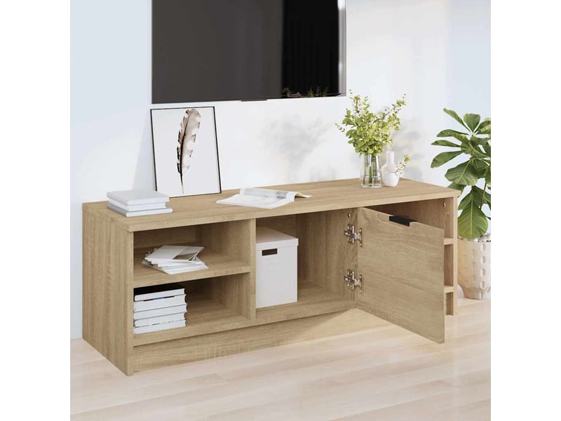  Meuble tv - banc tv - meuble de rangement chêne sonoma 102x35,5x36,5 cm bois d'ingénierie  - Conforama C