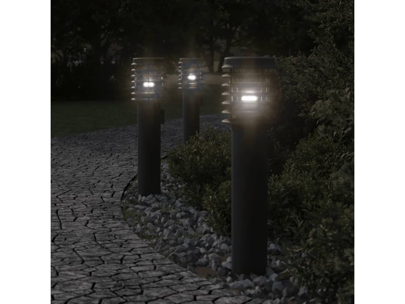  Lampadaire d'extérieur avec sortie 60 cm acier inoxydable noir 02_0042530  - Conforama B