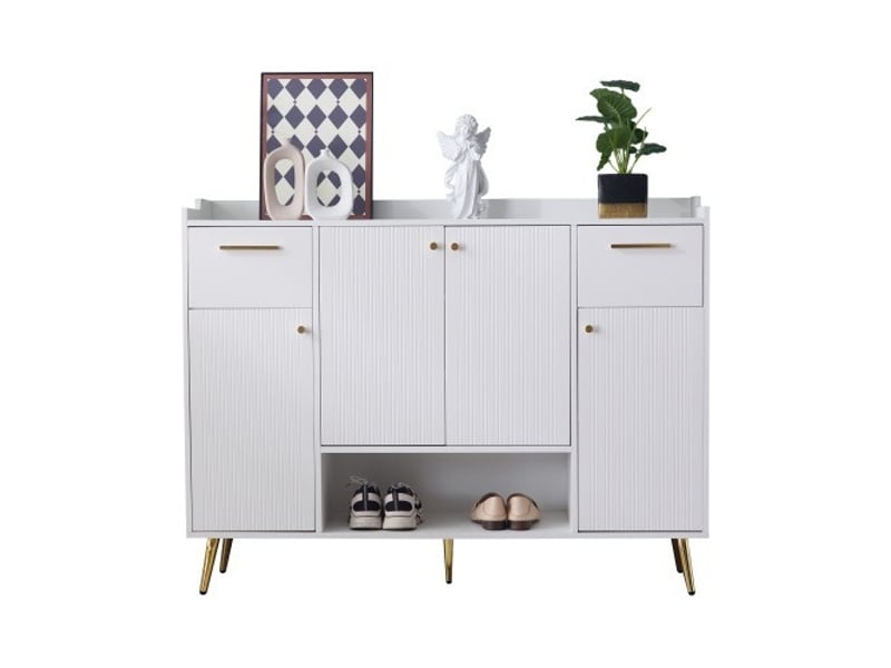  Meuble à chaussures moderne – avec 1 tiroir et 4 portes, armoire pour entrée et salon – blanc BrimViber - Conforama A