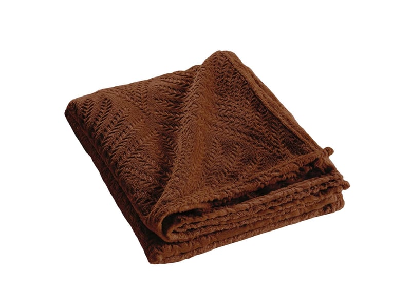  Plaid uni en flanelle nelia 125x150cm choco  - Conforama A