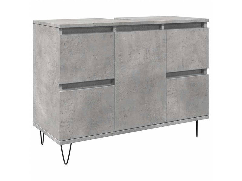  Armoire salle de bain, cabinet de salle de bain gris béton 80x33x60cm bois d'ingénierie cf65212  - Conforama A
