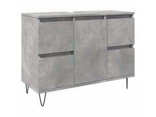 Armoire salle de bain, cabinet de salle de bain gris béton 80x33x60cm bois d'ingénierie cf65212