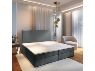 Lit avec rangement 140x200 cm <strong>MASSENO</strong>  <strong></strong> coloris gris