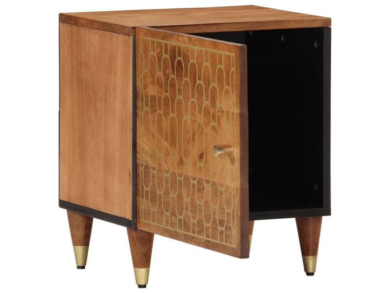 Tables de chevet 2 pièces 40x33x46 cm bois de manguier solide  - Conforama C