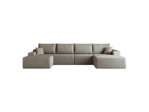 Canapé d'angle compressé droit fixe <strong>LEYTN</strong> <strong></strong> 5 places Tissu