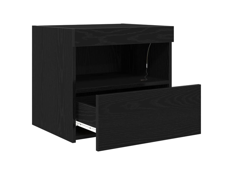 Table de chevet - cabinet de chevet - table de nuit chêne noir 50 x 40 x 45 cm bois d'ingénierie - Conforama D