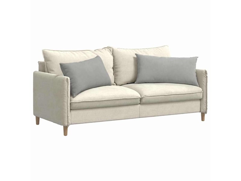 Lot de 2 coussins de canapé, coussins décoratifs tissu gris clair 80 x 40 cm cf58850 - Conforama C