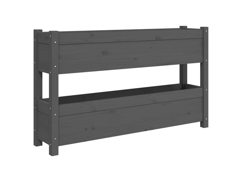  Jardinière - bac à fleurs gris 112x25x66 cm bois massif de pin  - Conforama A