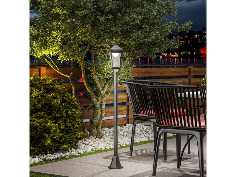  Lanterne solaire de jardin de 127 cm avec lumière led blanche froide, capteur de luminosité et étanchéité ip44.  - Conforama C