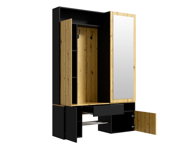  Meuble d’entrée avec penderie, tringle et crochets, rangement multifonctionnel  - Conforama D