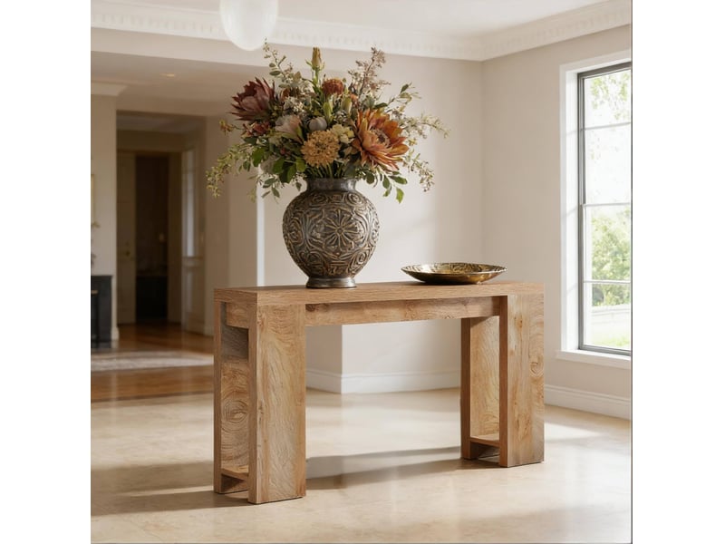  Table console d’entrée 160 x 29,5 x 85 cm, panneau de particules e1, marron  - Conforama B