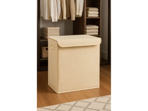 Boîte de rangement en polyester crème - l 40 × p 30 × h 50 cm