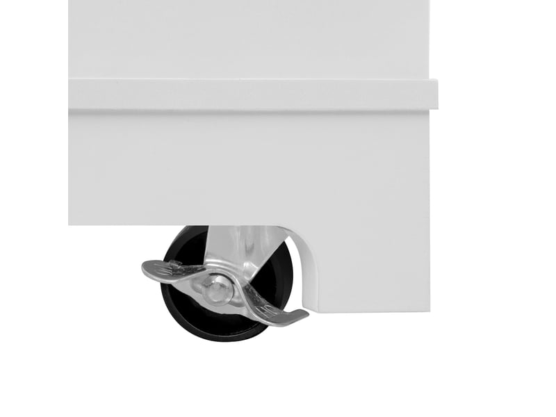  Îlot de cuisine 131,8x40(70)x93,3 cm avec 2 tiroirs, 3 portes, plateau pliable, pour cuisine, en mdf, bois et blanc  - Conforama D