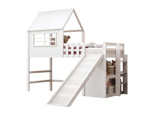 Lit mezzanine 90x200 cm <strong>MEULVA</strong> <strong></strong> coloris blanc