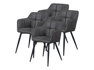 Lot de 4 chaises de salle à manger birmingham 82 x 60 x 59 cm gris foncé noir [en.casa]