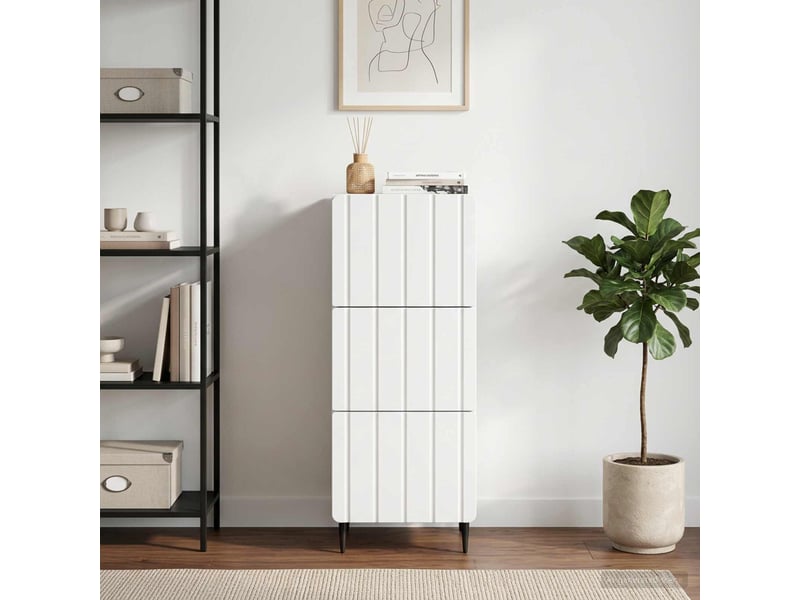  Armoire de rangement bureau, armoire à tiroirs blanc 33 x 34,5 x 92 cm bois d'ingénierie  - Conforama D