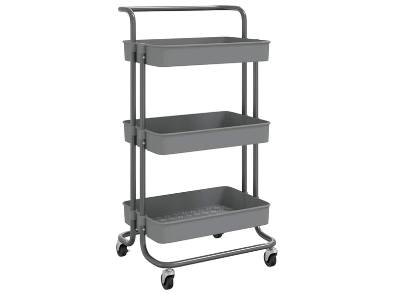  Desserte de cuisine, chariot de rangement 3 niveaux gris 42x35x85 cm fer et abs  - Conforama A