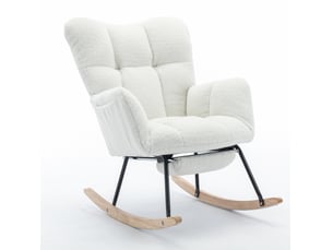Fauteuil fixe MODENVIE  Tissu bouclette blanc vendu A l'unité